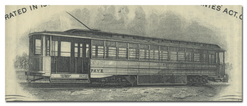 International P-A-Y-E Tramcar Company Limited Stock Certificate