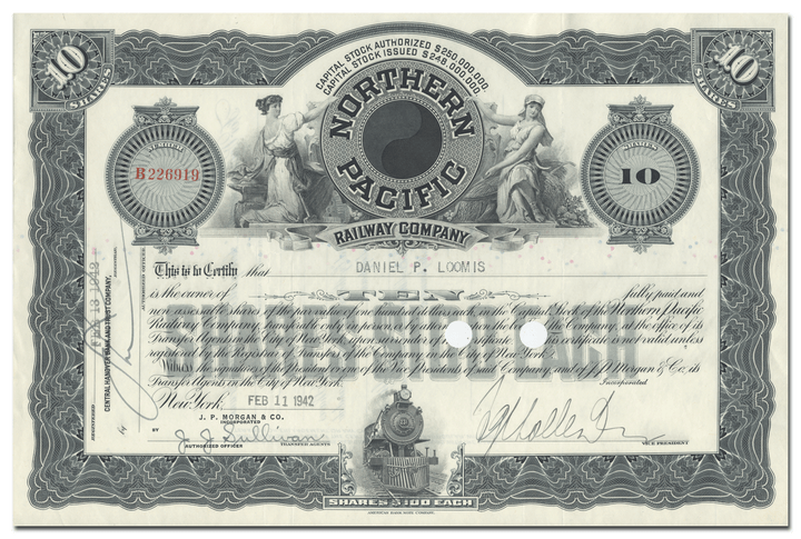 Northern Pacific Railway Company Stock Certificate