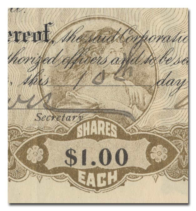 Goldfield Combination Mining Company Stock Certificate