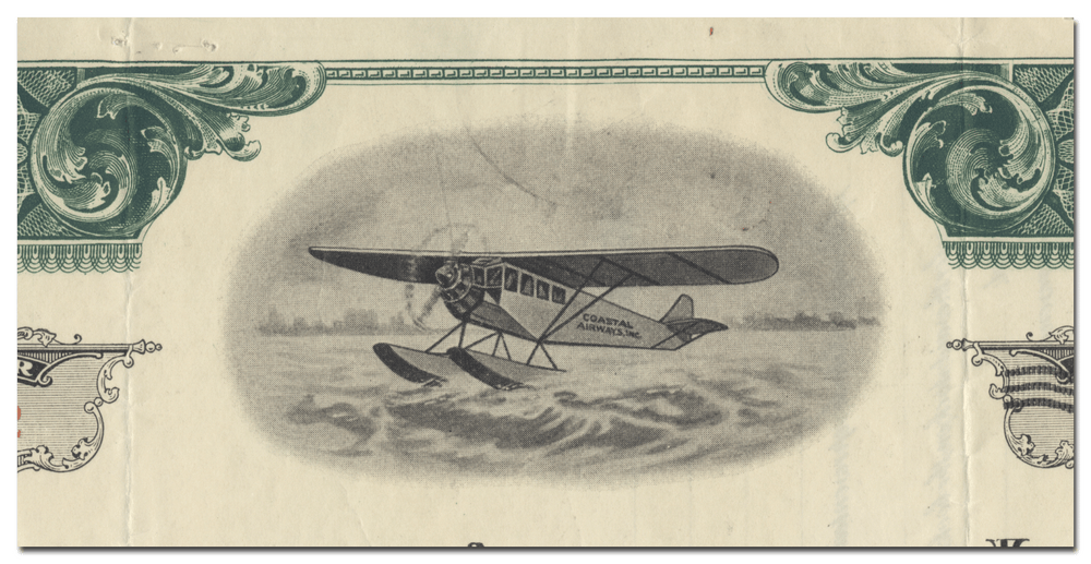 Coastal Airways, Inc. Stock Certificate