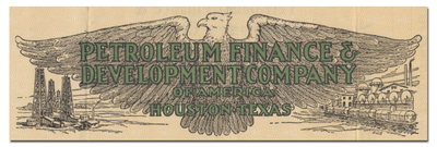 Petroleum Finance & Development Company of America Stock Certificate