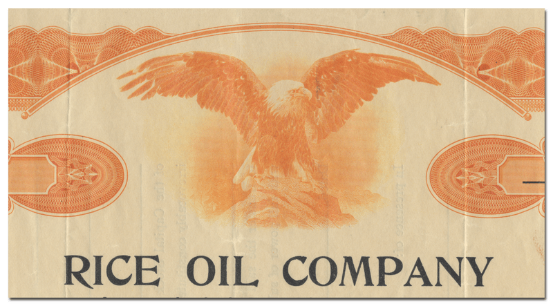 Rice Oil Company Stock Certificate
