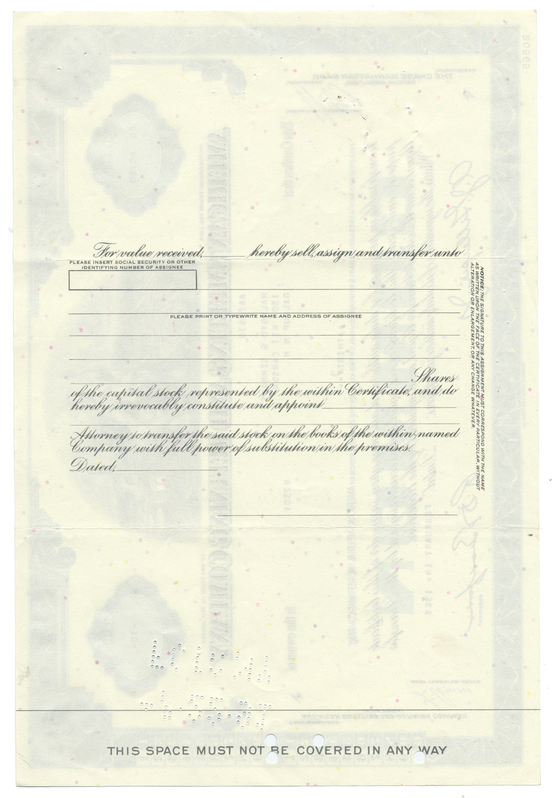 American Smelting and Refining Company Stock Certificate