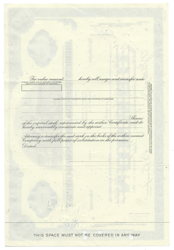 American Smelting and Refining Company Stock Certificate