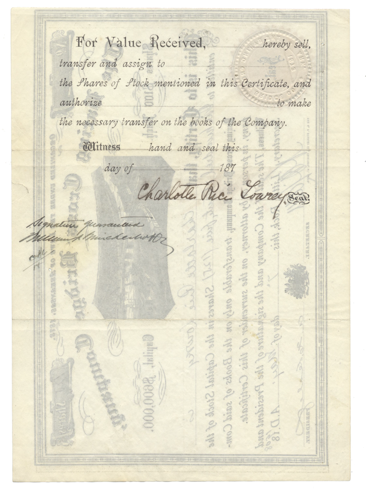 Baring Cross Bridge Company Stock Certificate