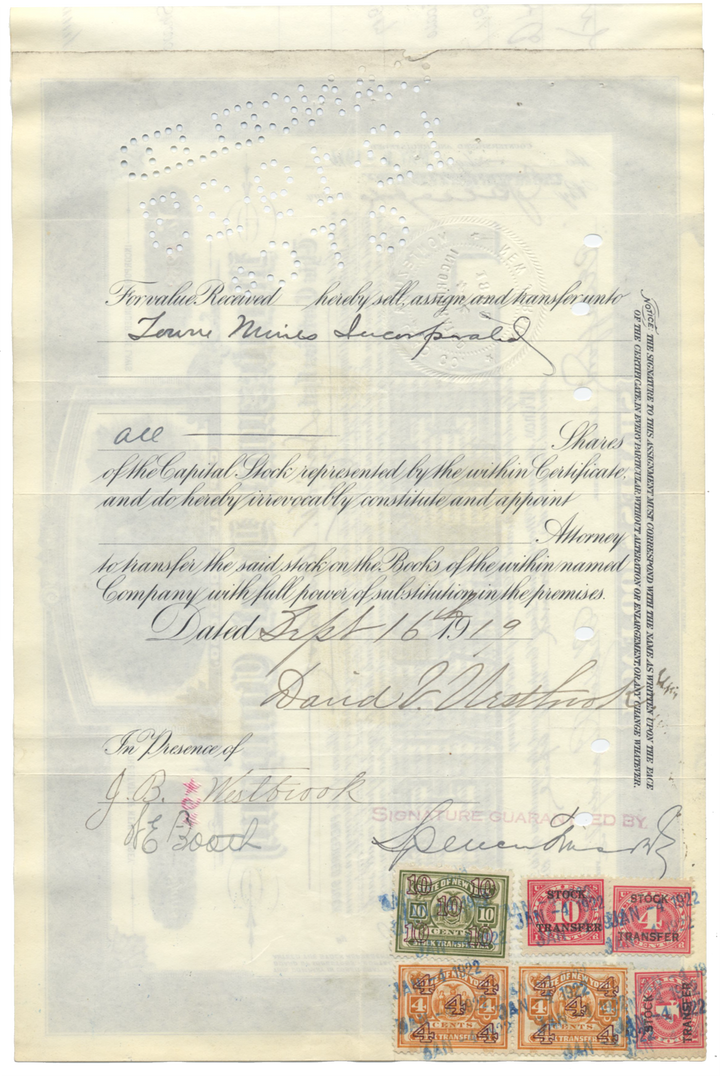 Montezuma Lead Company Stock Certificate