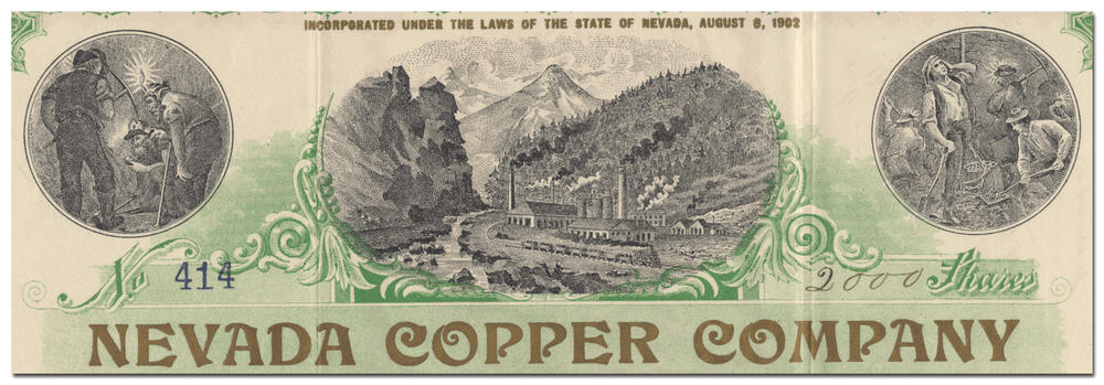 Nevada Copper Company Stock Certificate