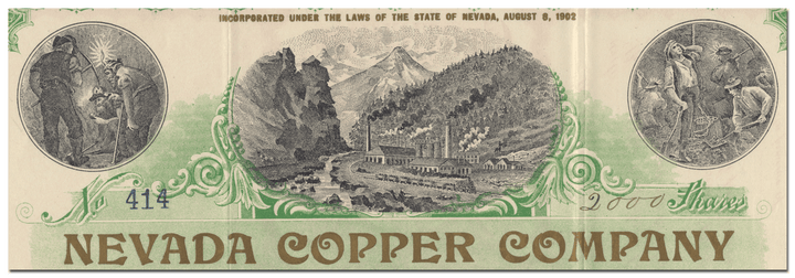 Nevada Copper Company Stock Certificate