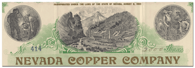 Nevada Copper Company Stock Certificate