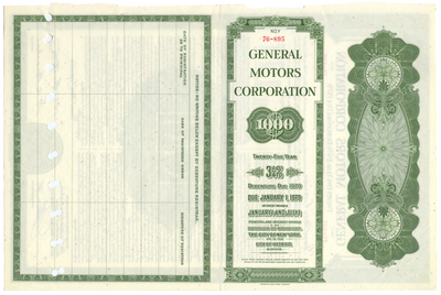 General Motors Corporation Bond Certificate