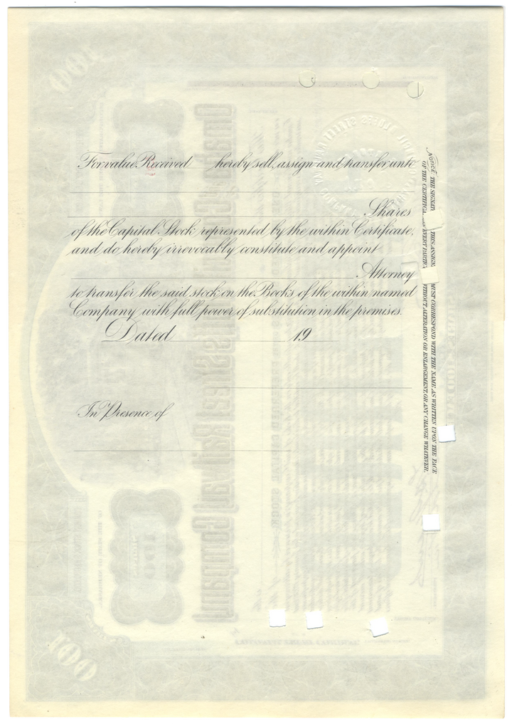 Omaha and Council Bluffs Street Railway Company Stock Certificate