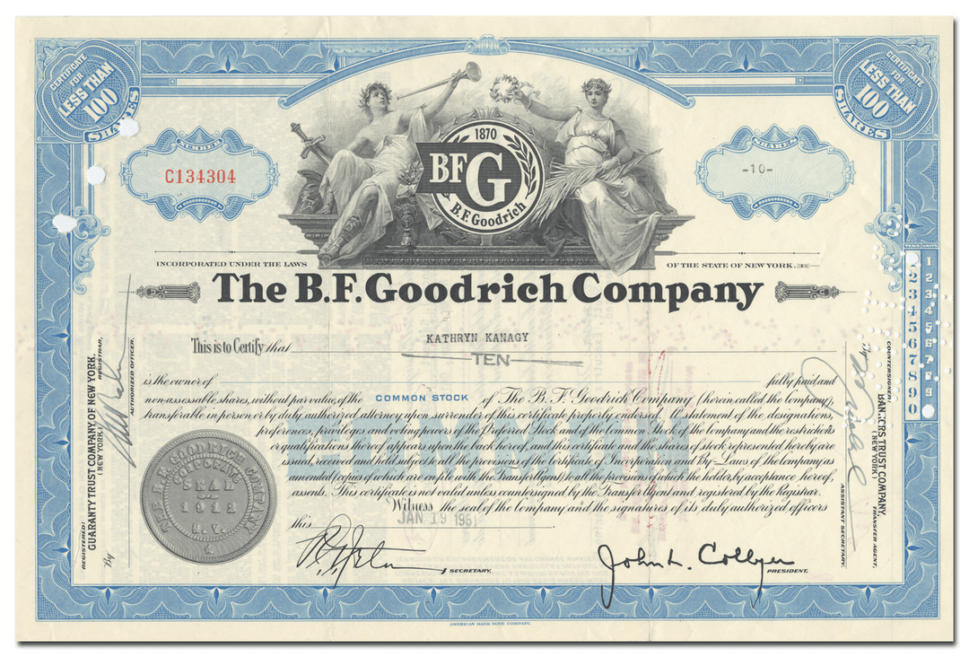 B. F. Goodrich Company Stock Certificate