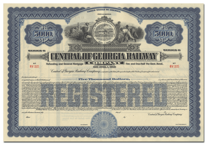 Central of Georgia Railway Company Bond Certificate