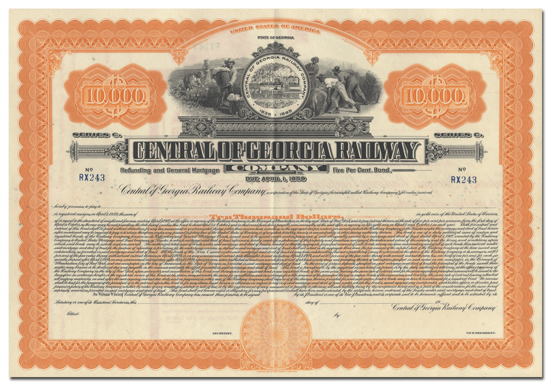 Central of Georgia Railway Company Bond Certificate