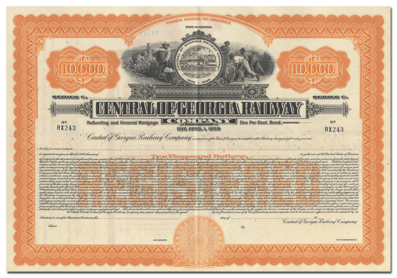 Central of Georgia Railway Company Bond Certificate