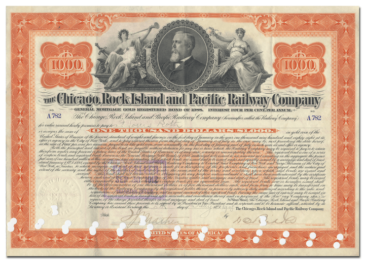 Chicago, Rock Island and Pacific Railway Company Bond Certificate