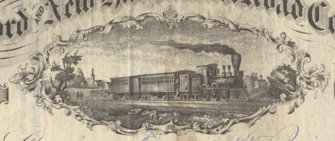 Hartford and New Haven Rail Road Company Stock Certificate