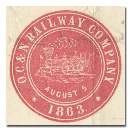 Old Colony and Newport Railway Company Stock Certificate (Company Seal)