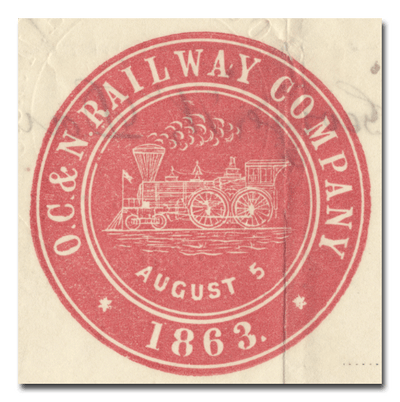Old Colony and Newport Railway Company Stock Certificate (Company Seal)