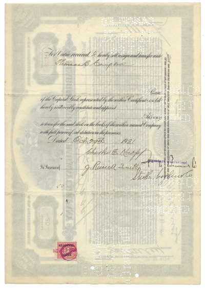 Seaboard Air Line Railway Company Stock Certificate