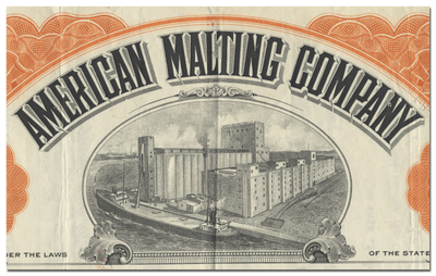 American Malting Company Stock Certificate