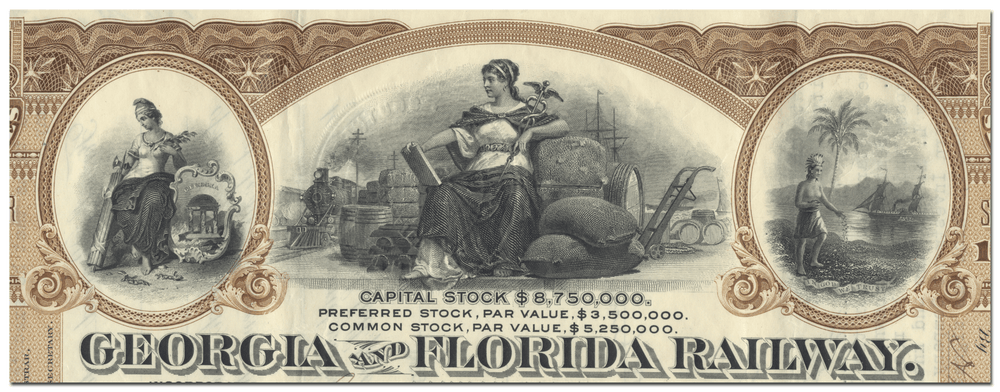 Georgia and Florida Railway Stock Certificate