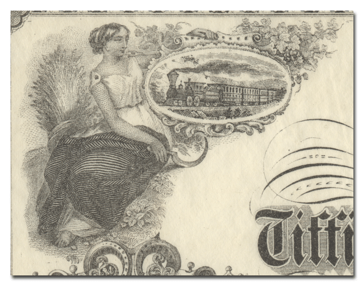 Tiffin and Fort Wayne Rail Road Company Bond Certificate