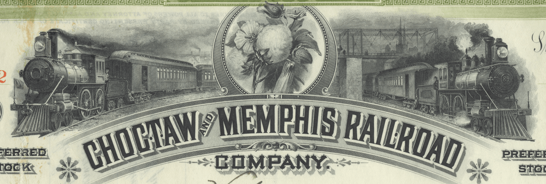 Choctaw and Memphis Railroad Company Stock Certificate