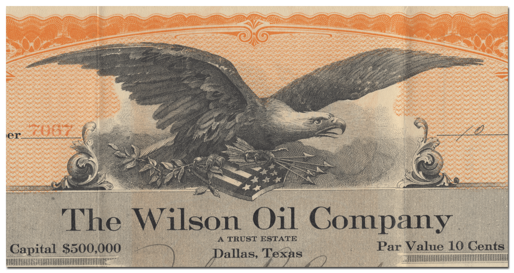 Wilson Oil Company Stock Certificate Ghosts of Wall Street