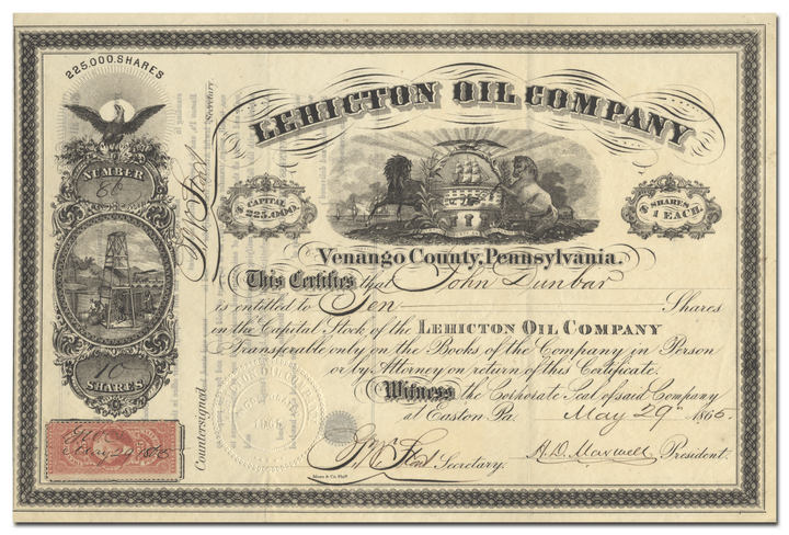 Lehicton Oil Company Stock Certificate