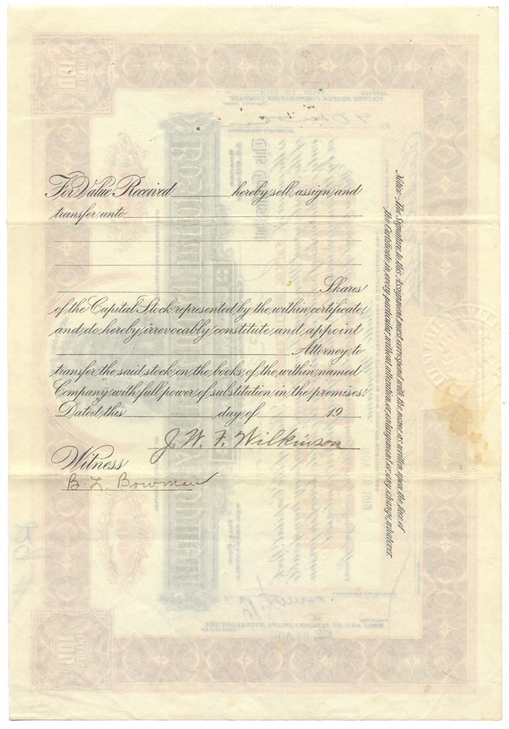 Boston and Montana Development Company Stock Certificate Signed by William R. Allen