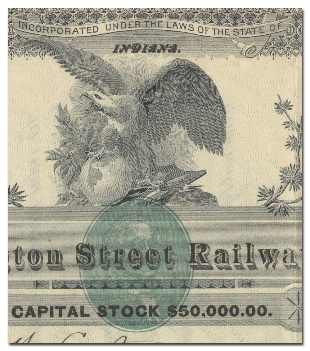 Washington Street Railway Company Stock Certificate