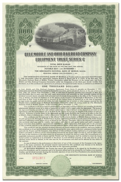 Gulf, Mobile and Ohio Railroad Company Equipment Trust Certificate
