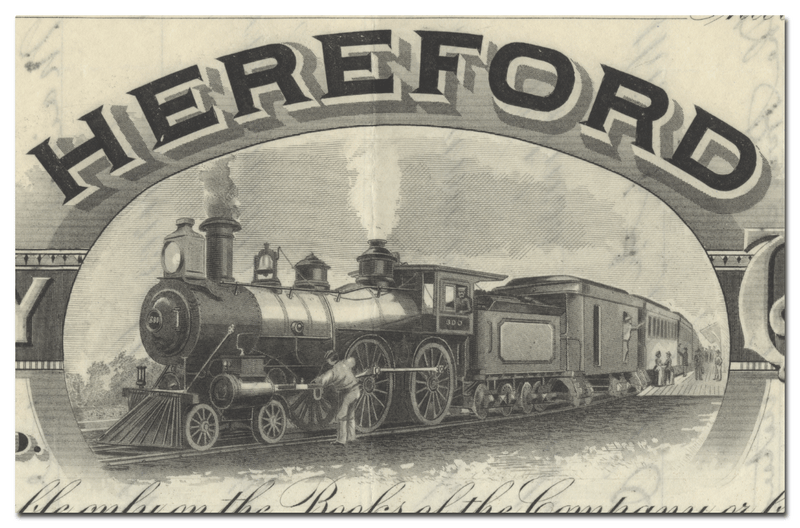Hereford Railway Company Stock Certificate