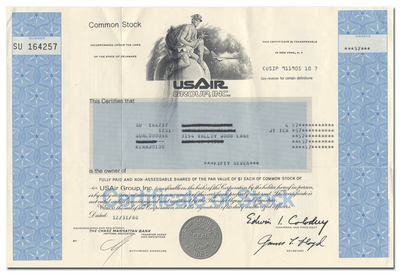 USAIr Group, Inc. Stock Certificate