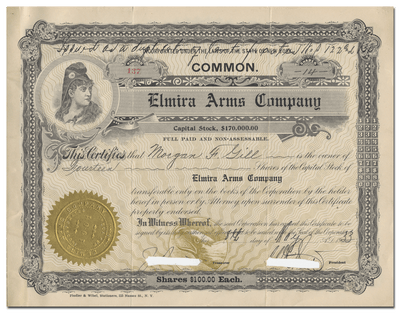 Elmira Arms Company Stock Certificate