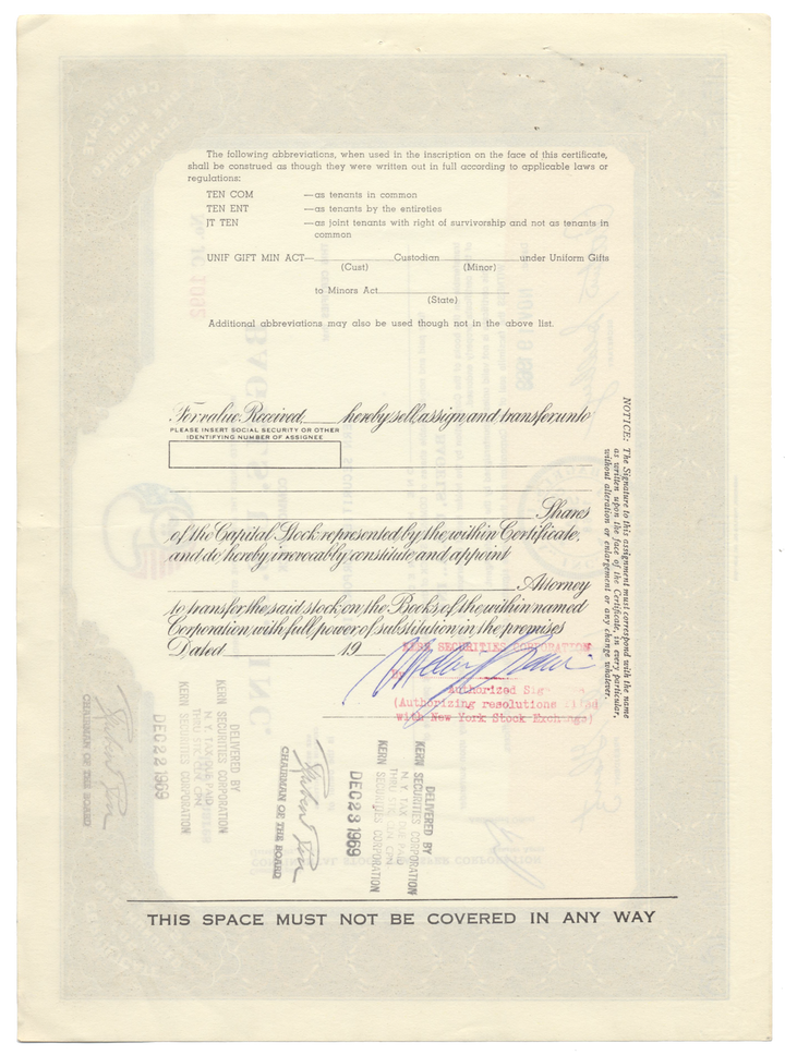 Bagels, U.S.A., Inc. Stock Certificate