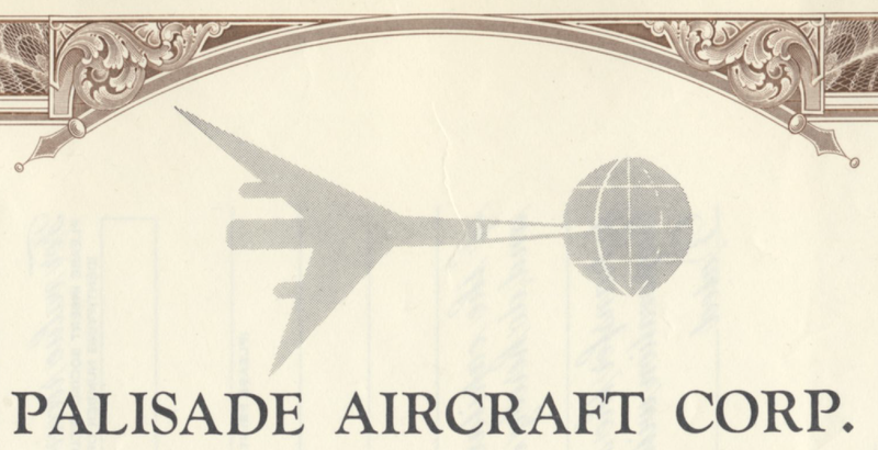 Palisades Aircraft Corp. Stock Certificate