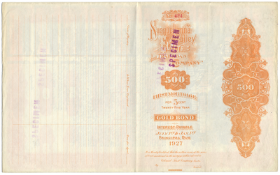 Susquehanna Valley Electric and Railroad Company Specimen Bond Certificate