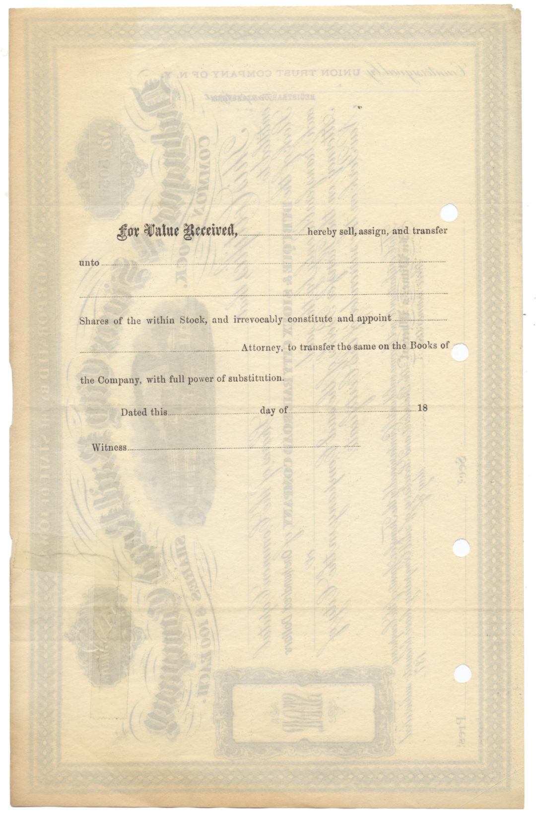 Dubuque & Sioux City Rail Road Company Stock Certificate