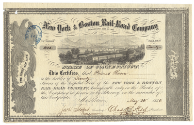 New York & Boston Rail-Road Company Stock Certificate