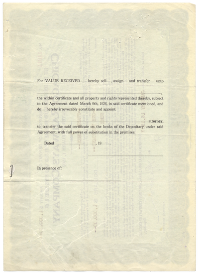 Chicago Railways Company Stock Certificate