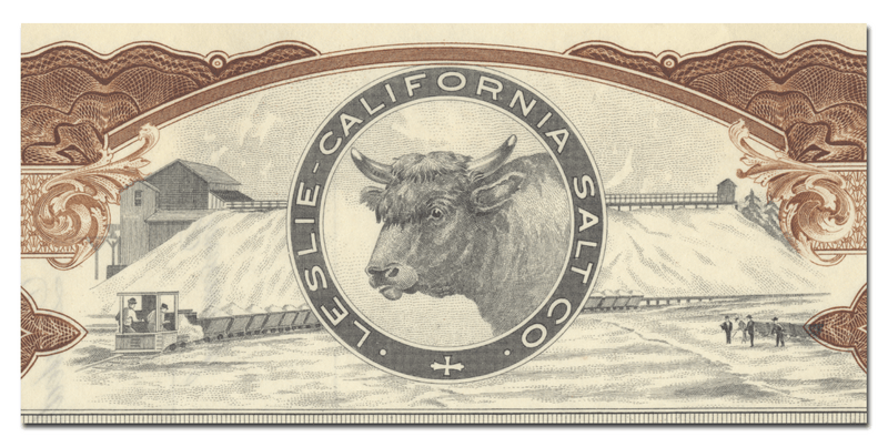 Leslie-California Salt Co. Specimen Stock Certificate