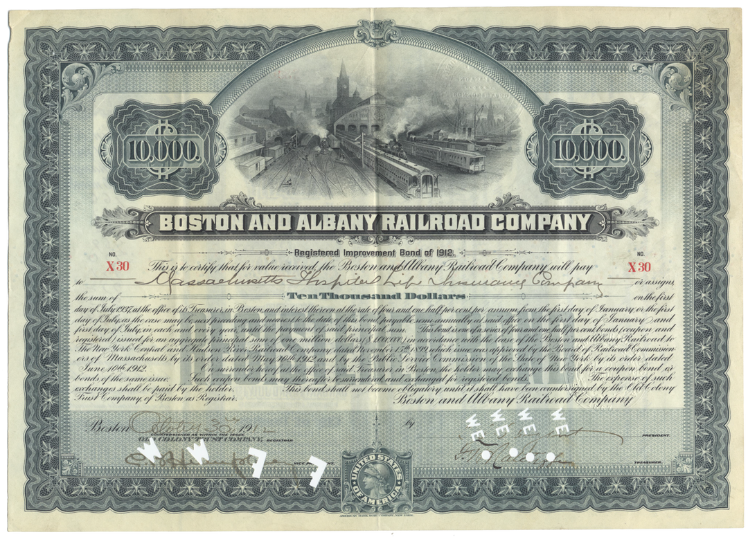 Boston and Albany Railroad Company Bond Certificate