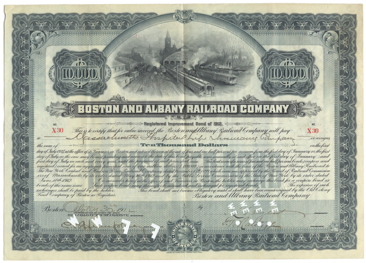 Boston and Albany Railroad Company Bond Certificate