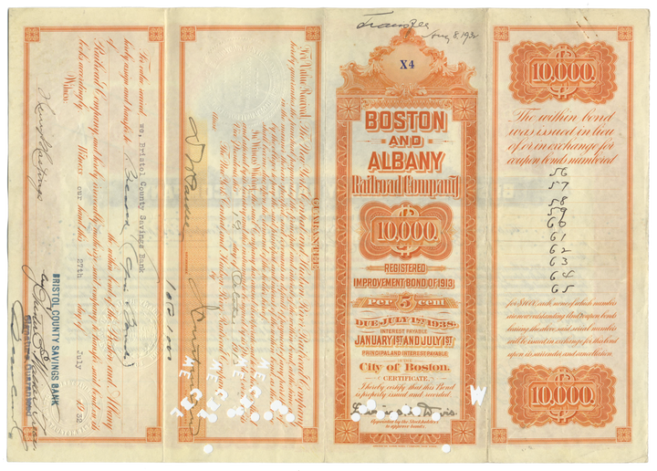 Boston and Albany Railroad Company Bond Certificate