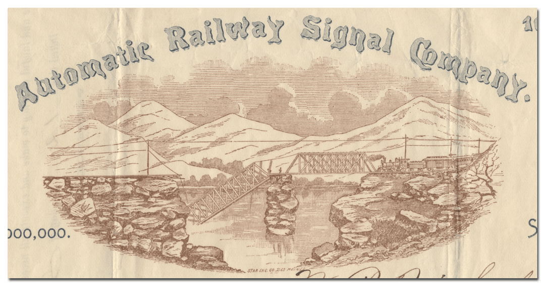 Automatic Railway Signal Company Stock Certificate