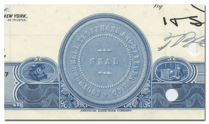 Southern Bell Telephone and Telegraph Company Bond Certificate