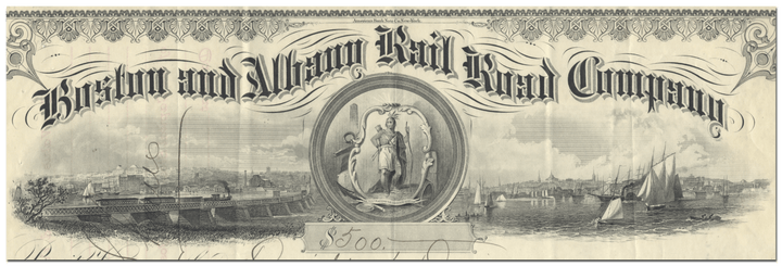 Boston and Albany Rail Road Company Stock Certificate