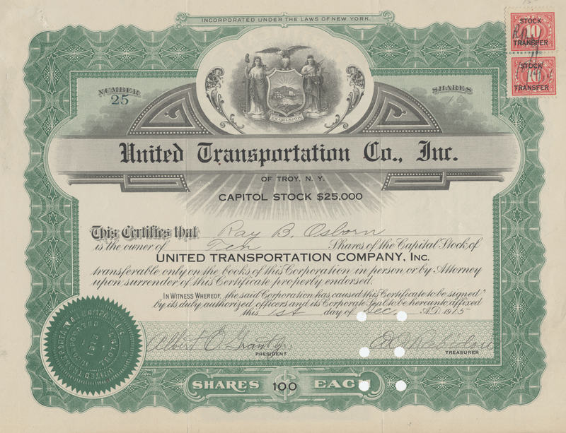 United Transportation Co., Inc. Stock Certificate